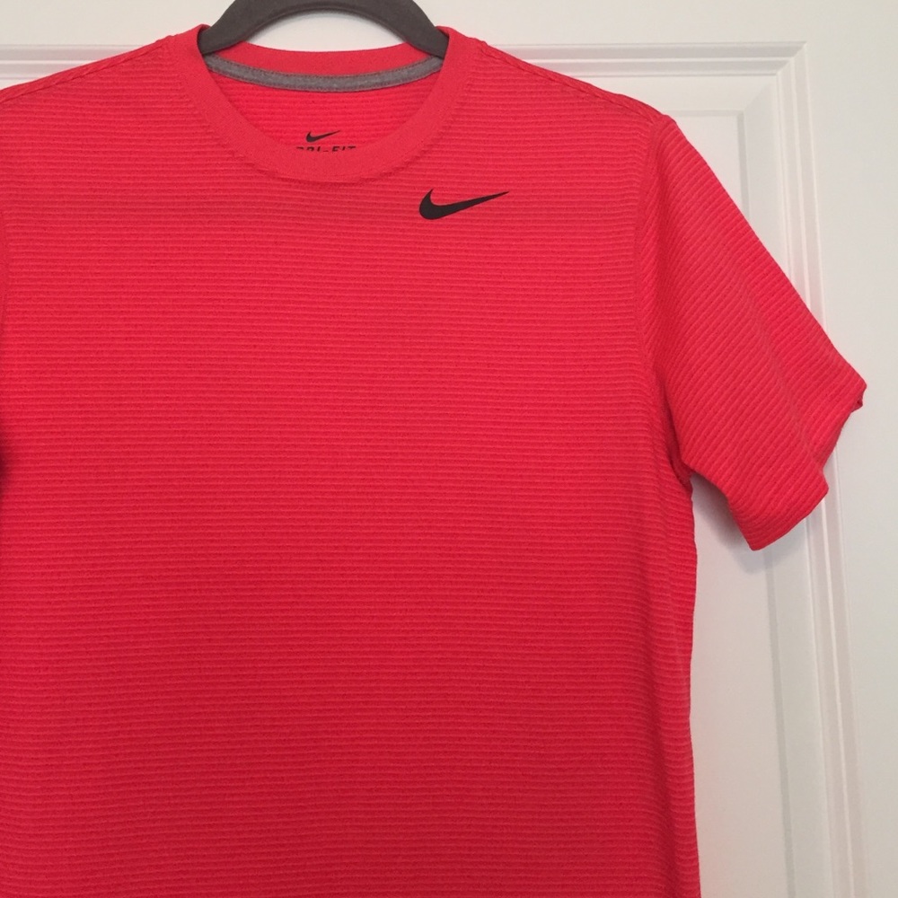 Nike Dri-Fit Short Sleeve Tee - Stripe Orange Coral Pink - Extra Large XL